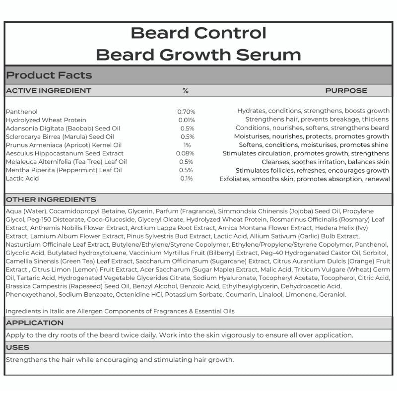Beard Control Beard Growth Serum