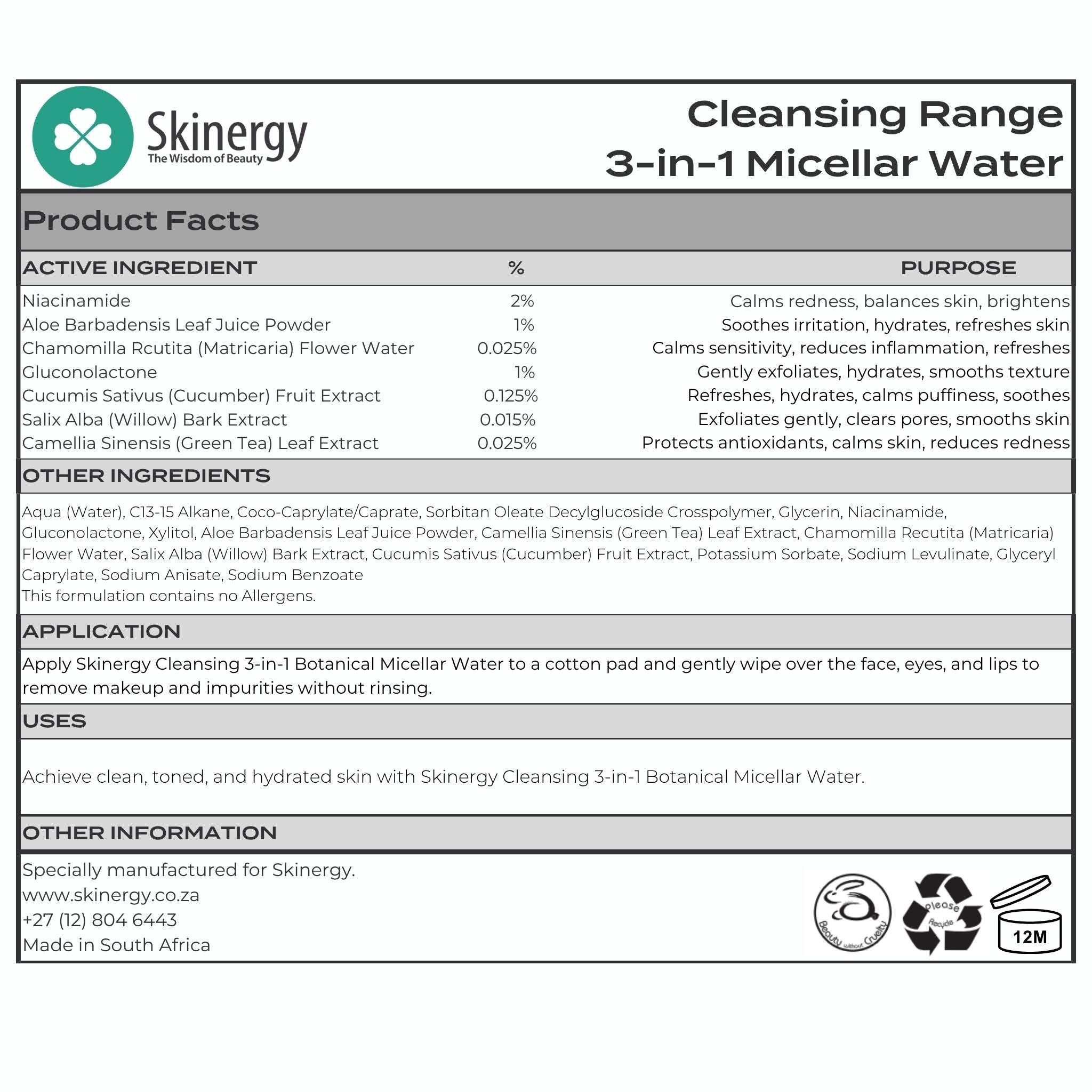 3-in-1 Botanical Micellar Water