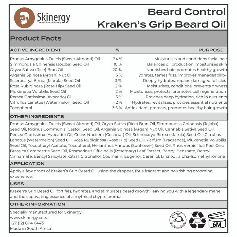 Beard Control Kraken’s Grip Beard Oil