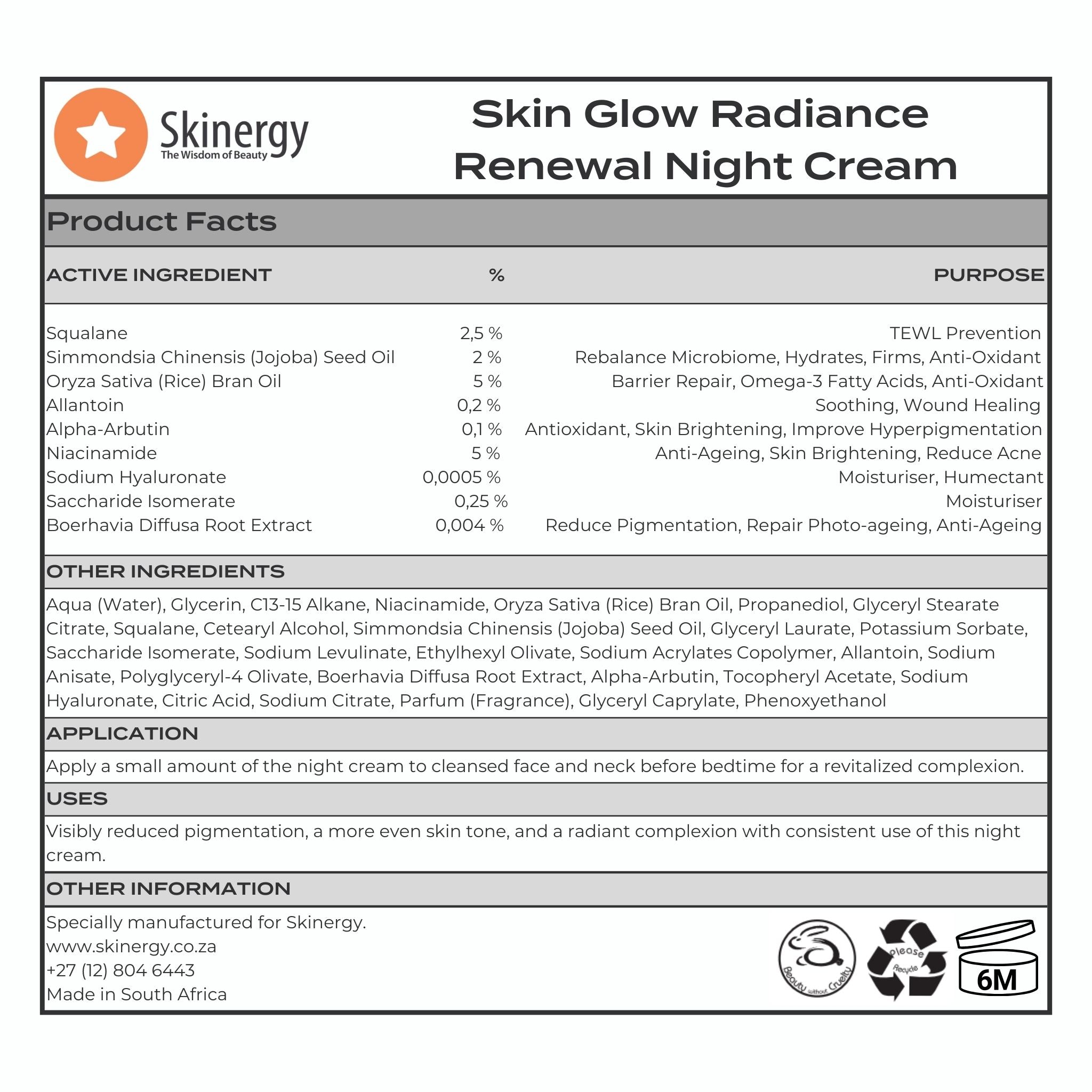 Skin Glow Radiance Renewal Night Cream