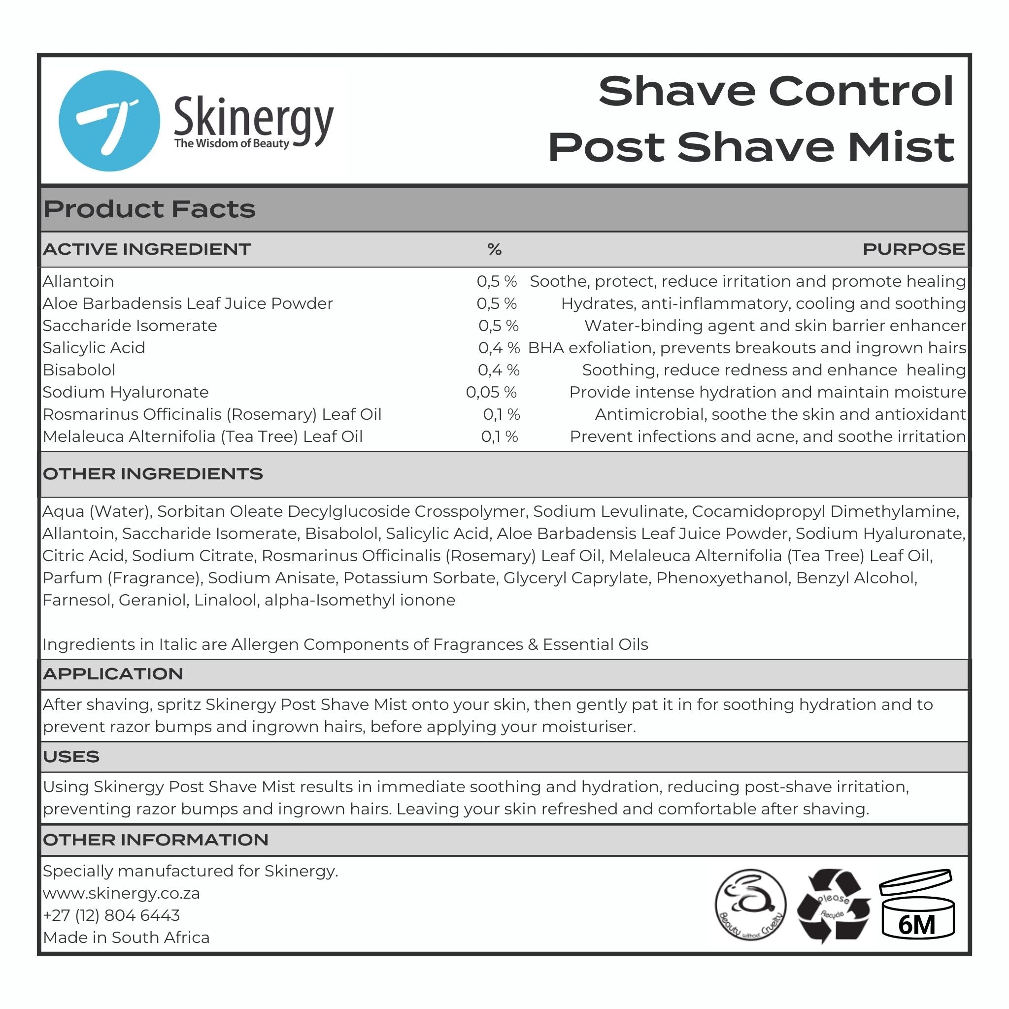 Shave Control Kit