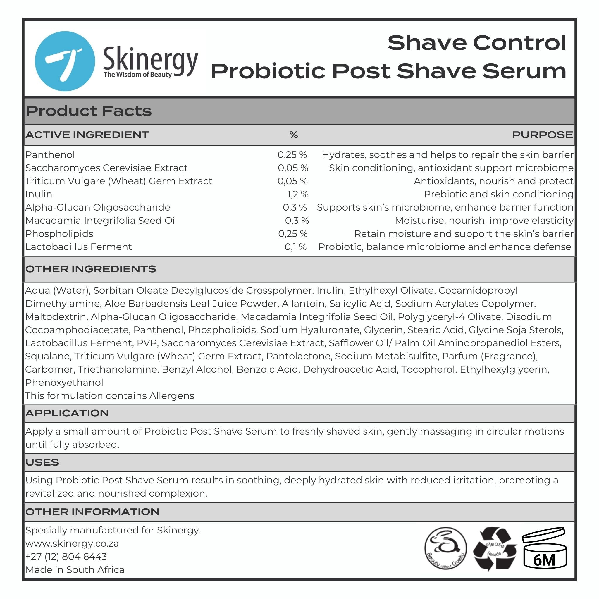 Shave Control Probiotic Post Shave Serum
